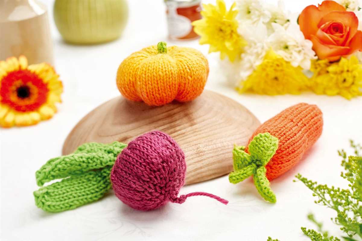 Knitted vegetables pattern free