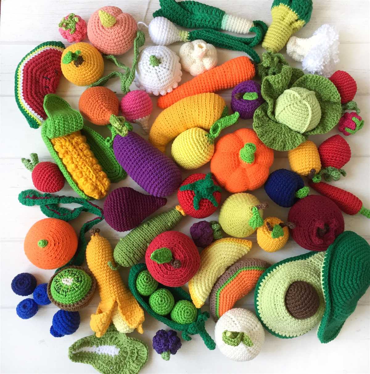 Knitted vegetables pattern free