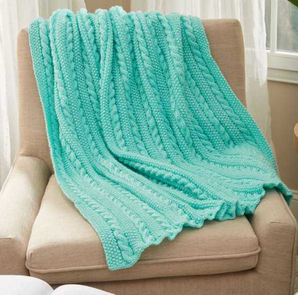 Cable knit throw blanket pattern
