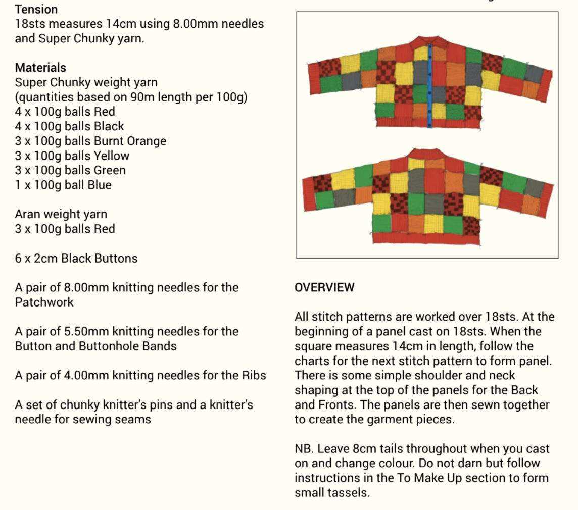 Harry styles knitted cardigan pattern