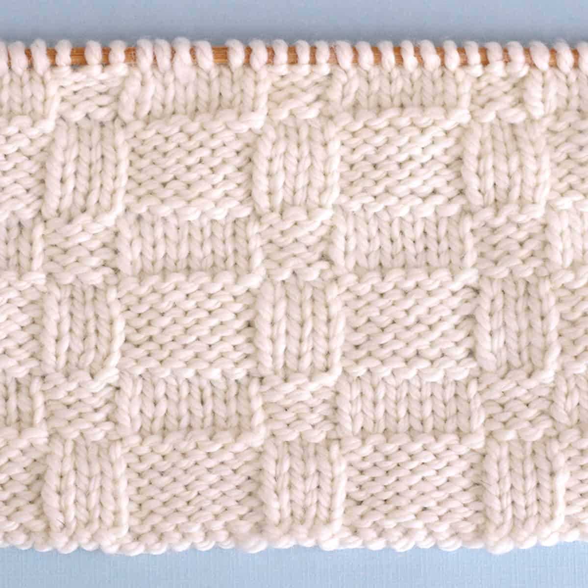 Basket weave pattern knitting