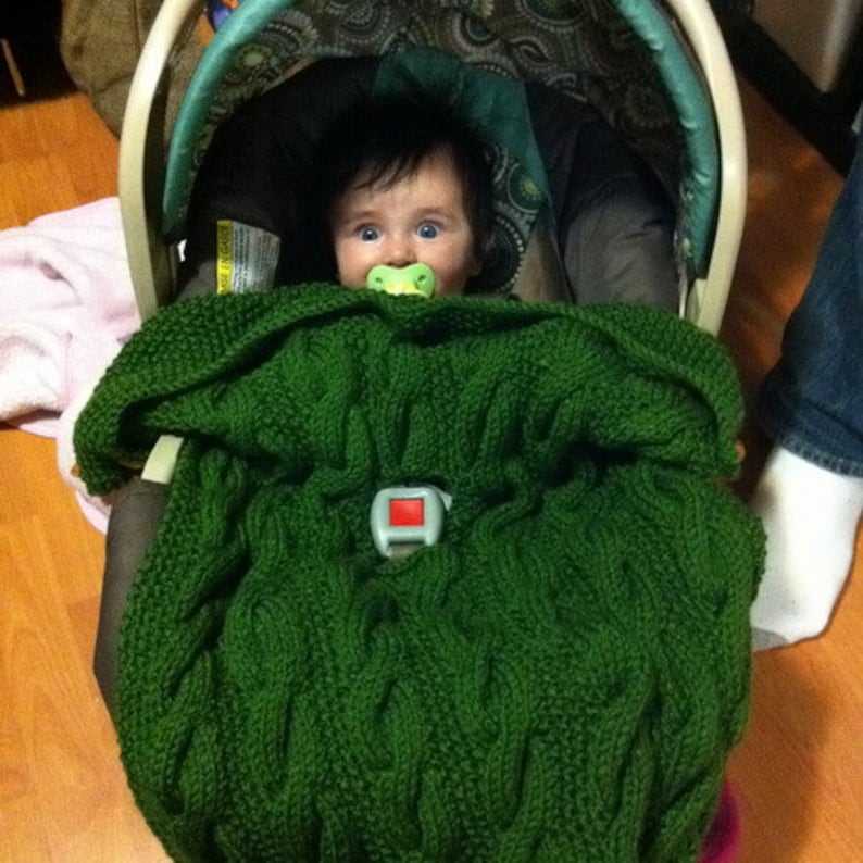 Easy knit car seat blanket pattern