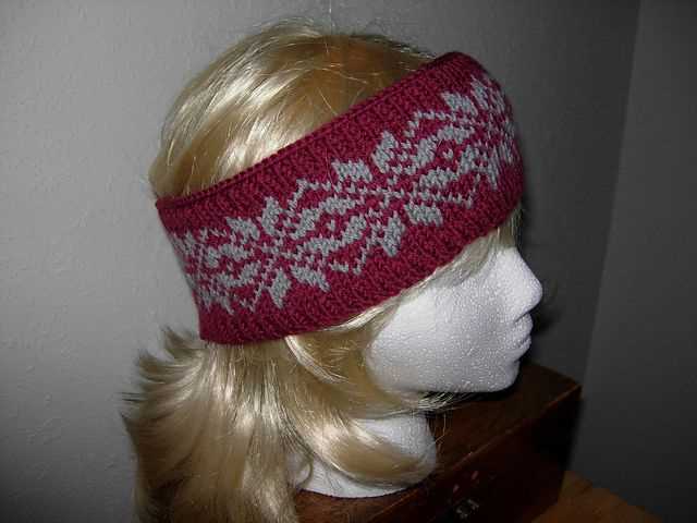 Fair isle headband knitting pattern