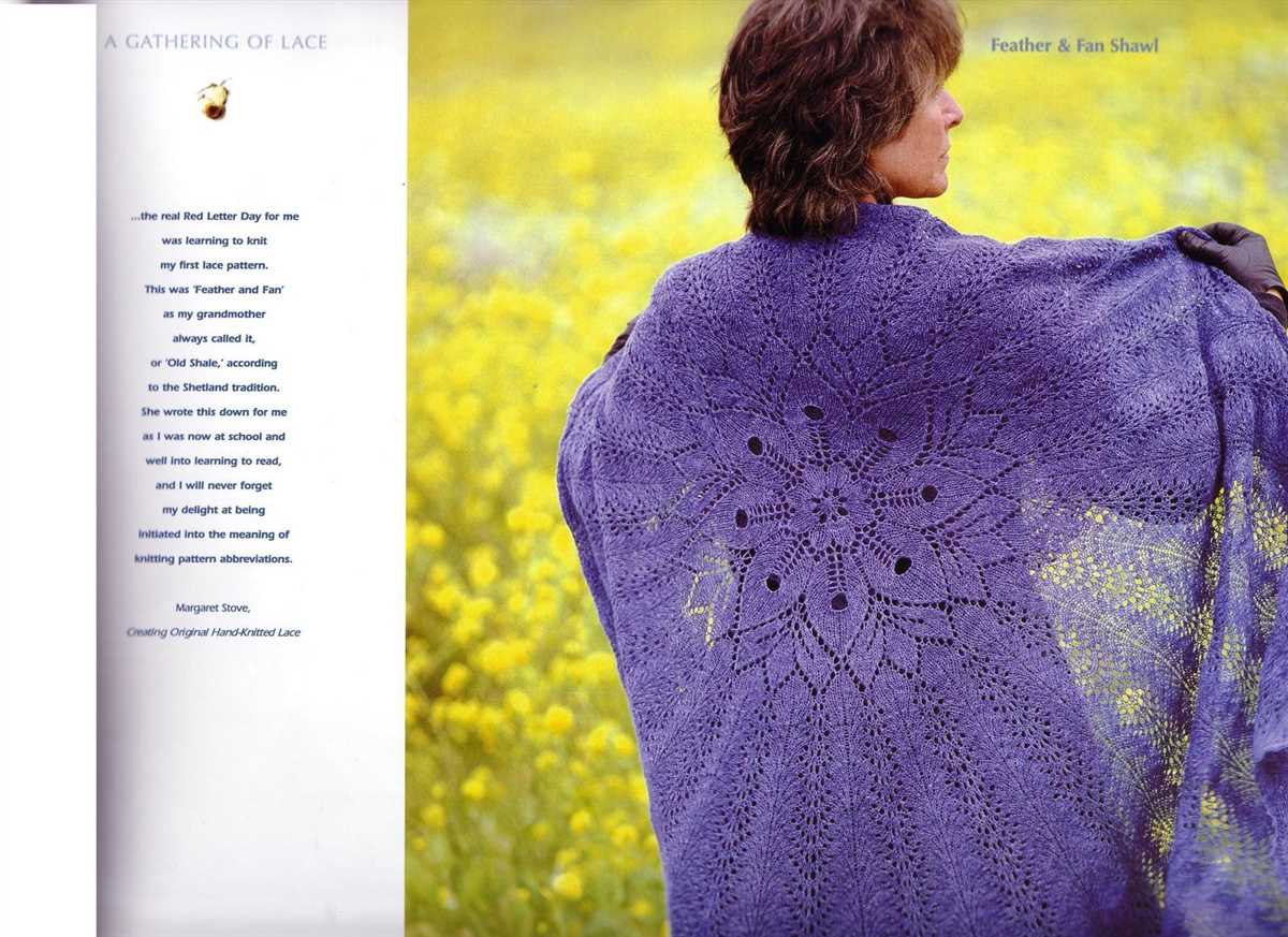 Feather and fan knit shawl pattern