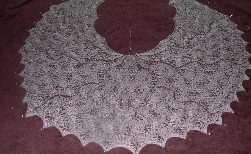 Feather and fan knit shawl pattern