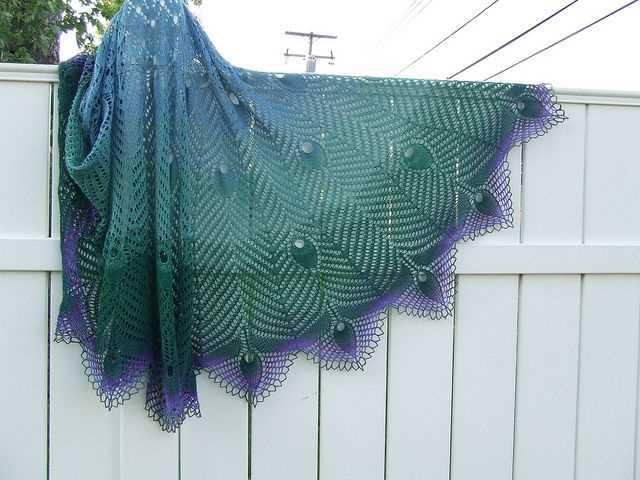 Feather and fan knit shawl pattern