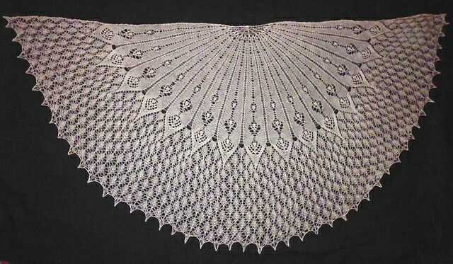 Feather and fan knit shawl pattern