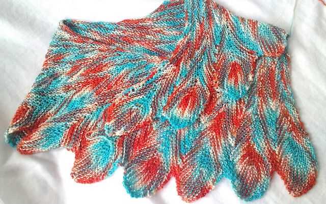 Feather and fan knit shawl pattern