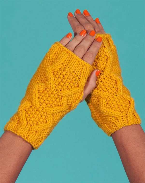 Flat knit fingerless glove pattern