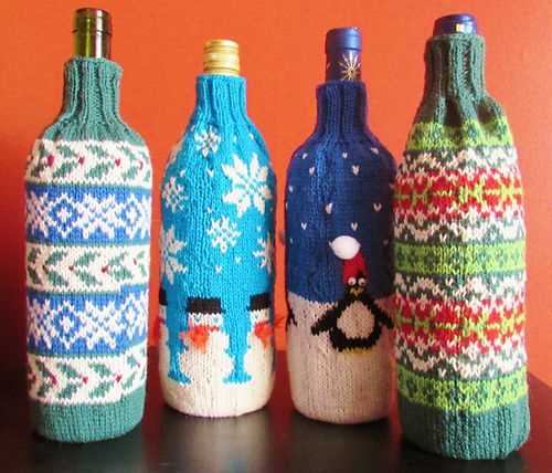 Wine bottle knitted covers patterns