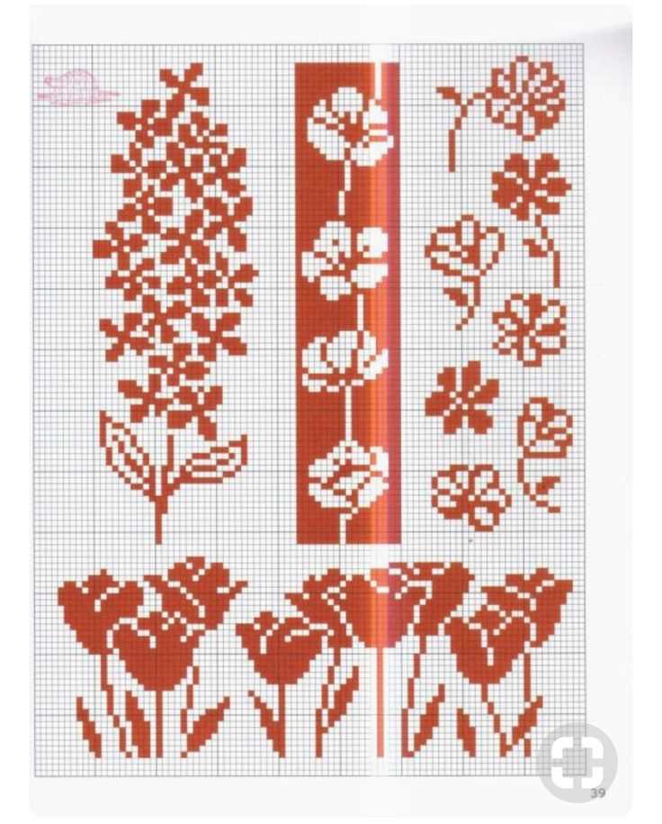 Flower knitting pattern charts