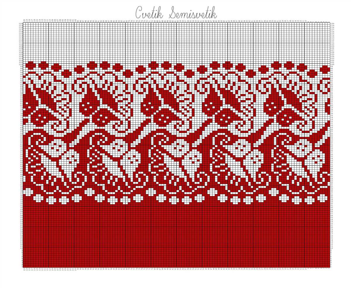Flower knitting pattern charts