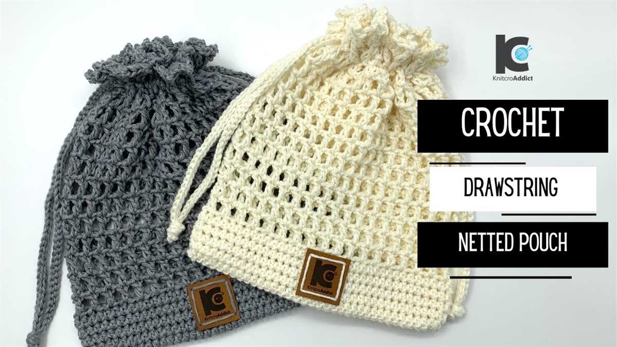 Knitted drawstring pouch pattern
