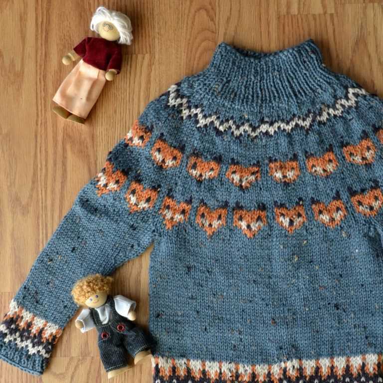 Fox sweater knitting pattern