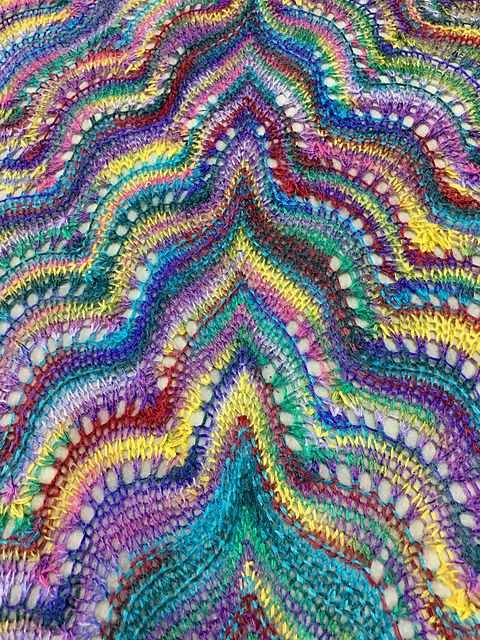 Knit rectangular shawl pattern