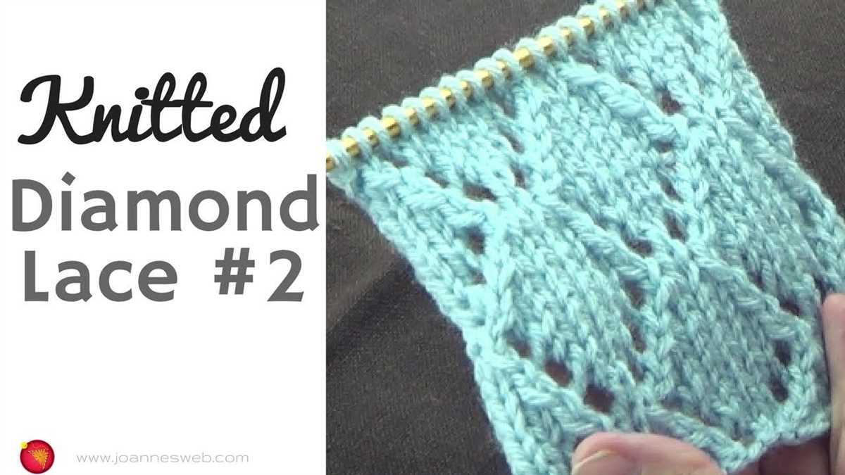 Diamond lace pattern knitting