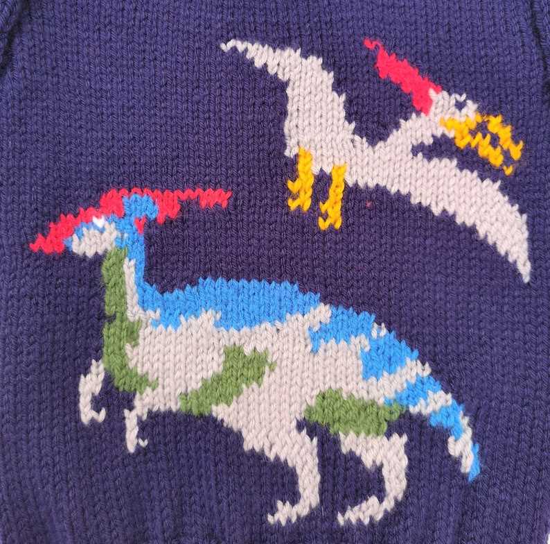 Free dinosaur jumper knitting patterns uk
