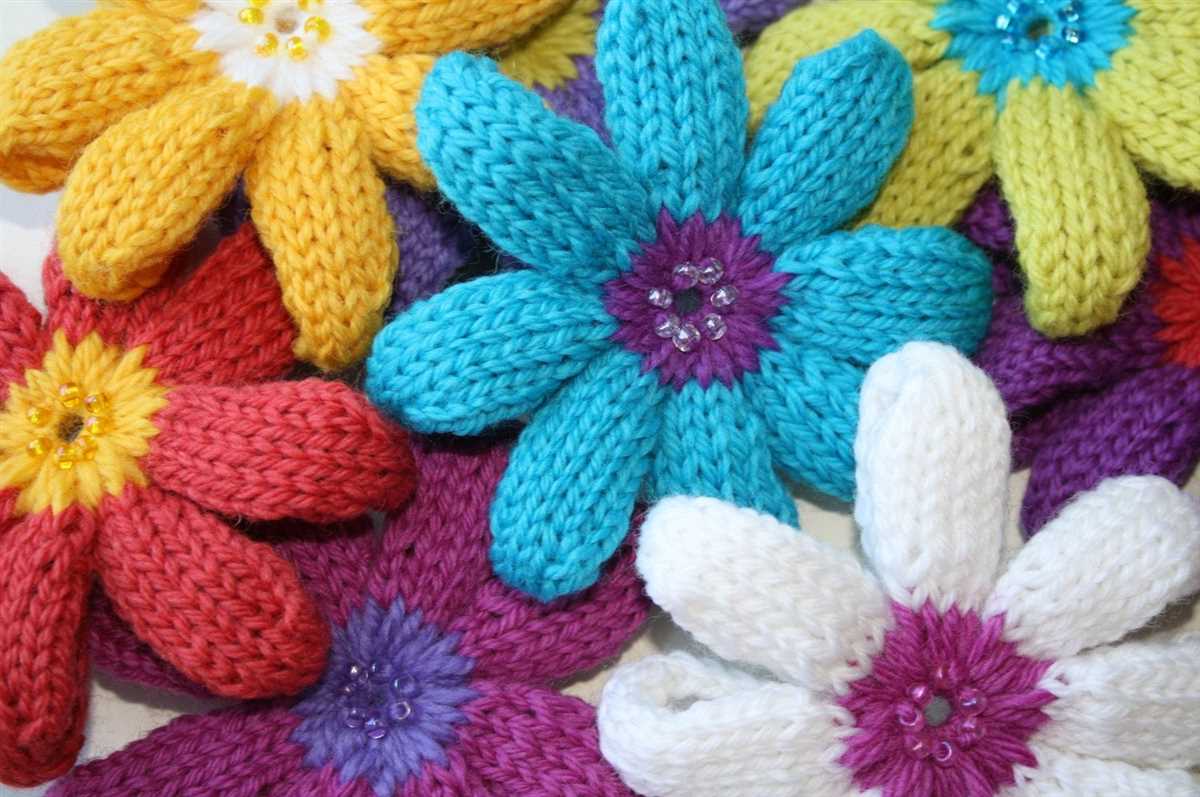 Knitted daisy pattern