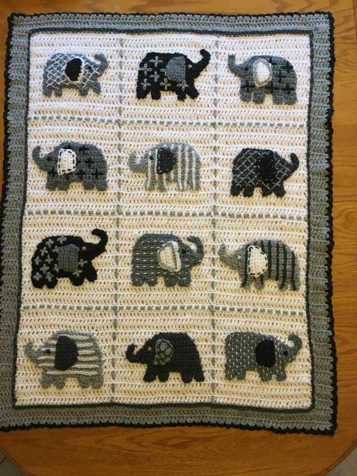 Free elephant blanket knitting pattern