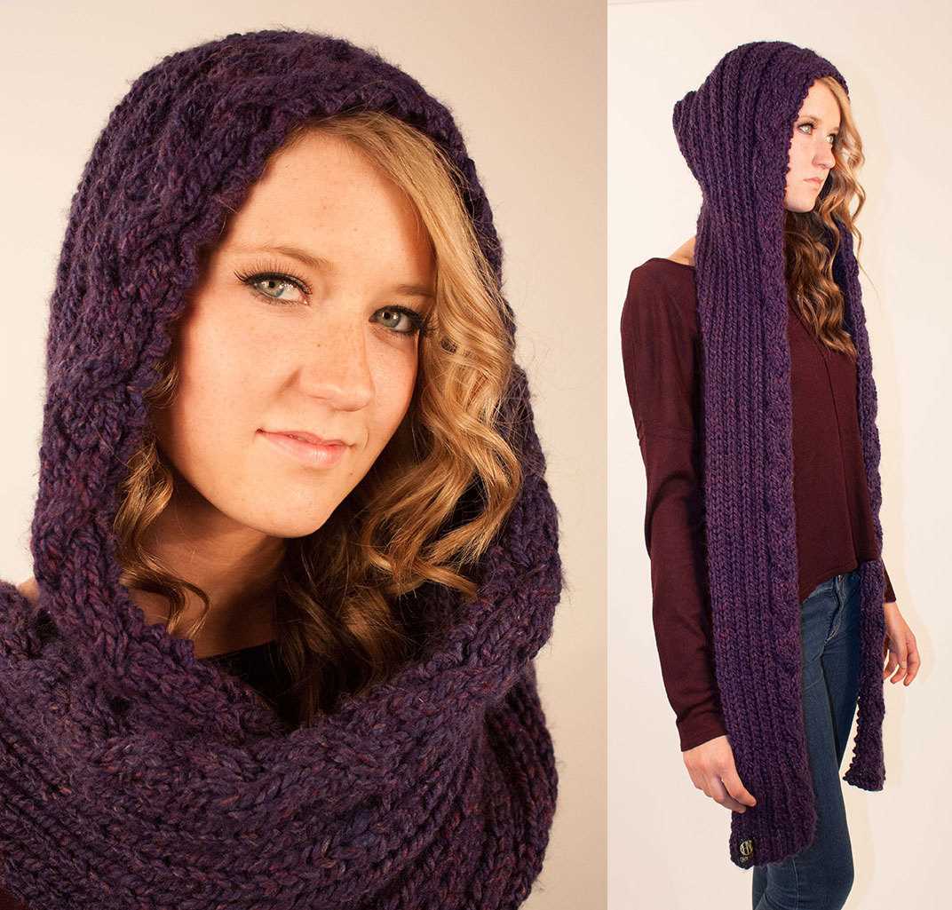 Free hooded scarf knitting patterns
