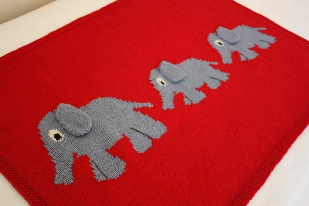 Elephant knitting pattern blanket