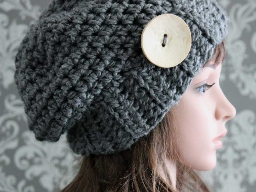 Chunky slouchy hat knitting pattern