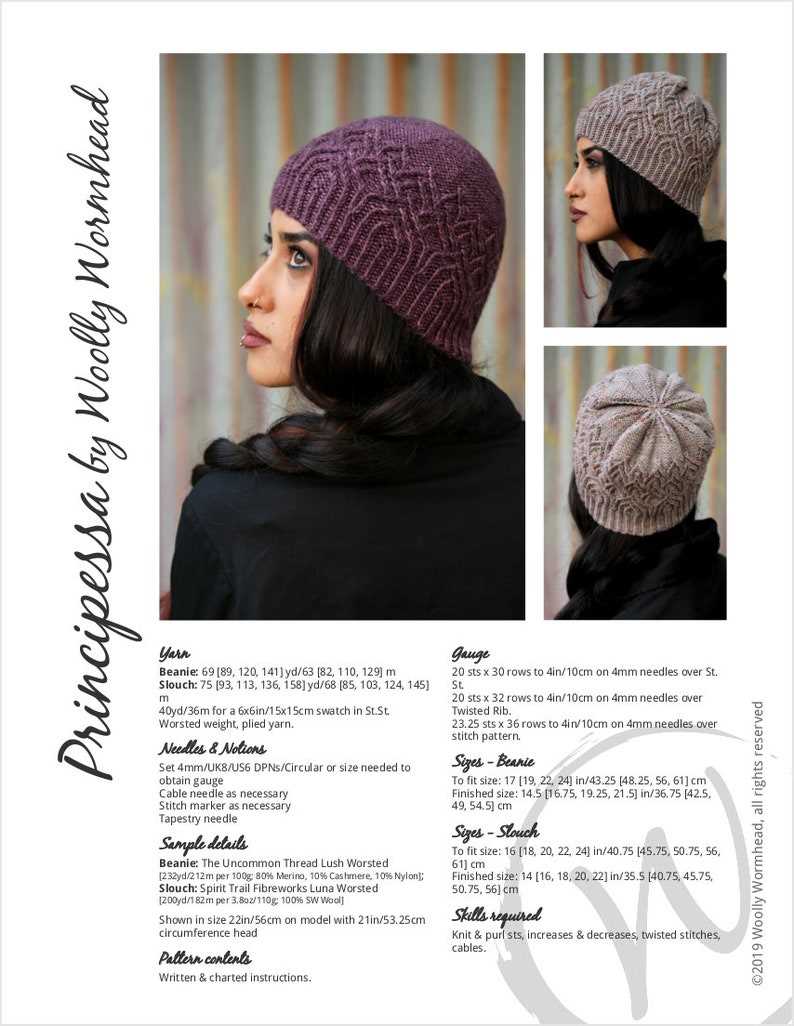 Worsted weight yarn knit hat pattern