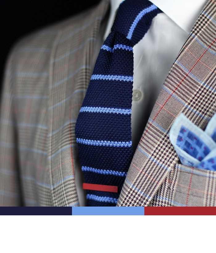 Bias knit tie pattern