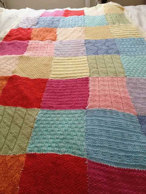 Create Your Own Patchwork Blanket with this Free Knitting Pattern Free knitted patchwork blanket pattern