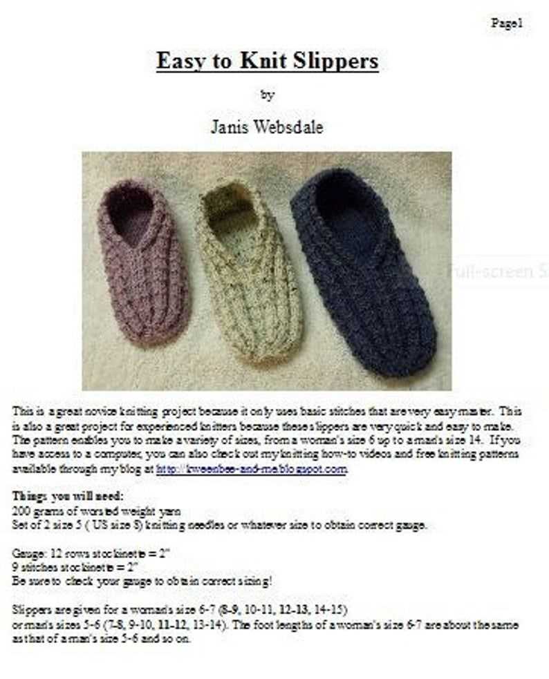 Free knitted slipper patterns nz