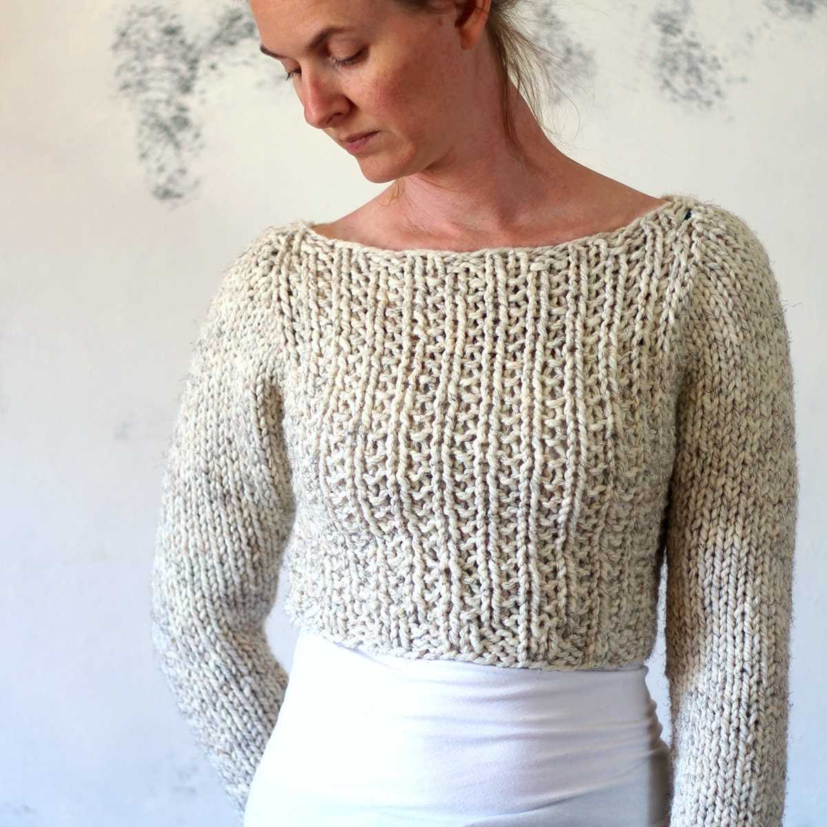 Free knitting pattern cropped sweater