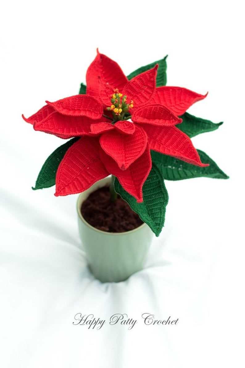 Free knitting pattern for poinsettia