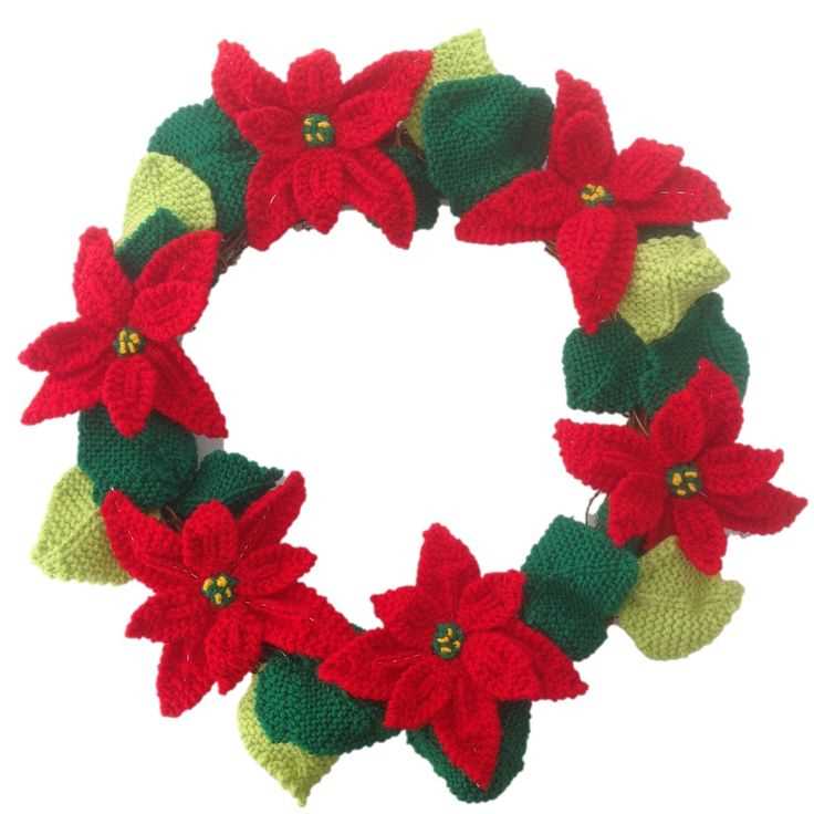 Free knitting pattern for poinsettia