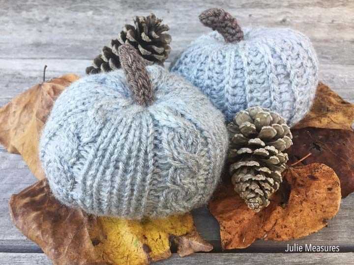Free knitting pattern for pumpkin leaves