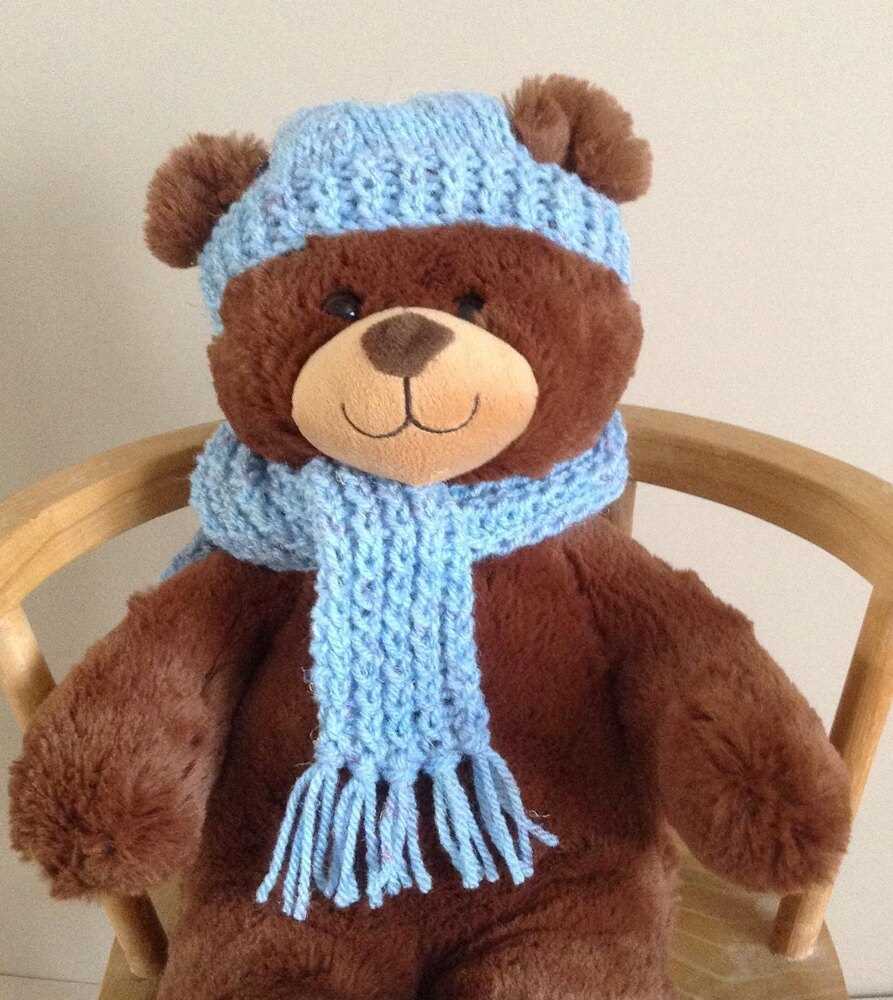 Free knitting pattern hat for teddy bear