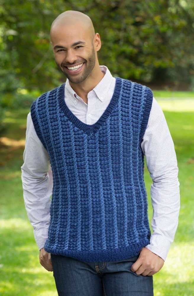 Free knitting pattern v neck vest men's