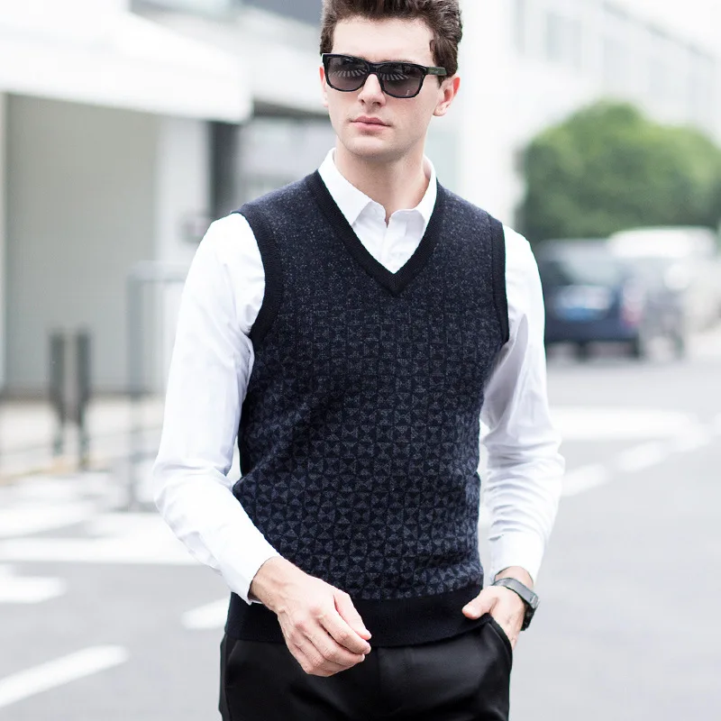 Free knitting pattern v neck vest men's