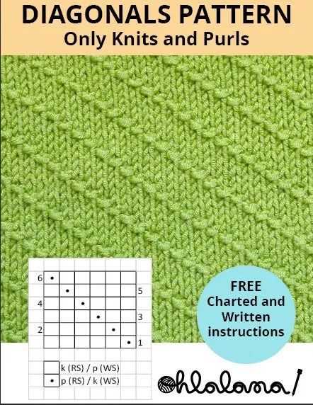 Knitting pattern diagonal squares