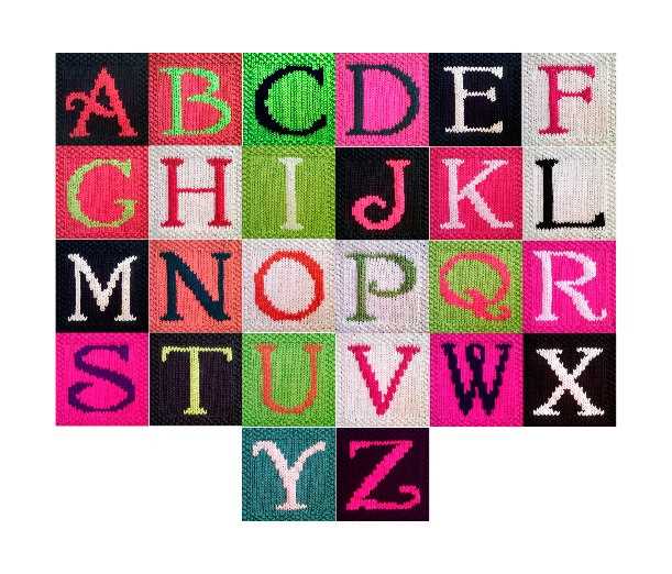Alphabet knitting pattern