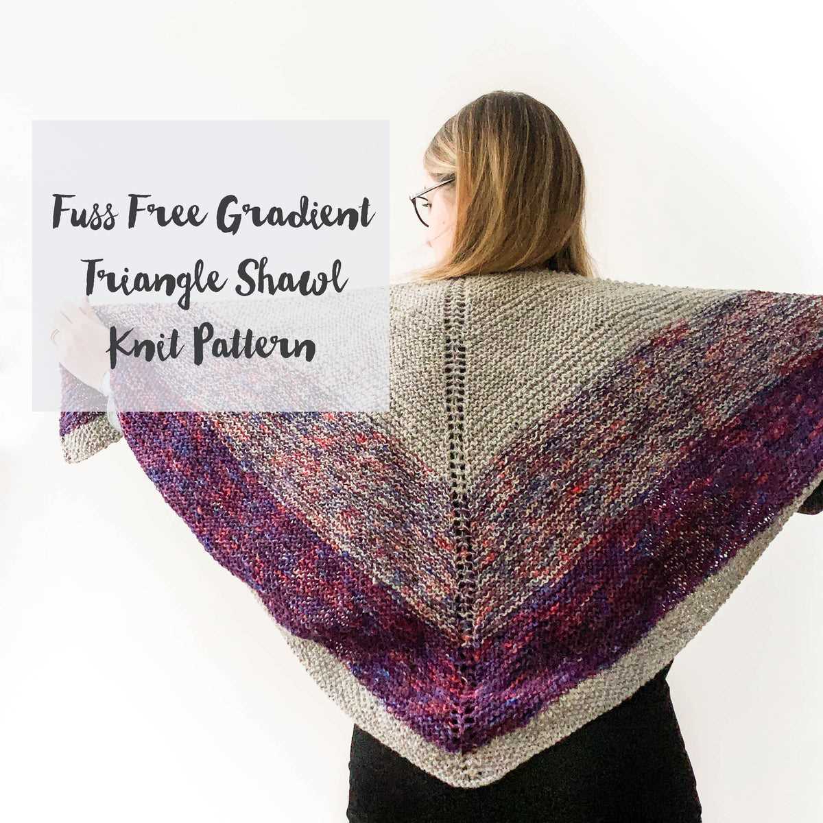 Beginner knit triangle shawl pattern