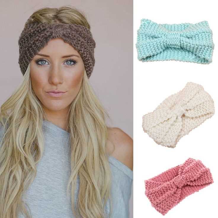 Knitted headband bow pattern