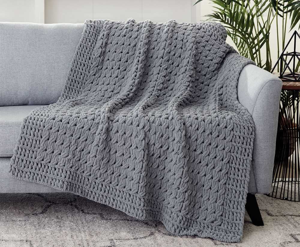 Wavy knit blanket pattern