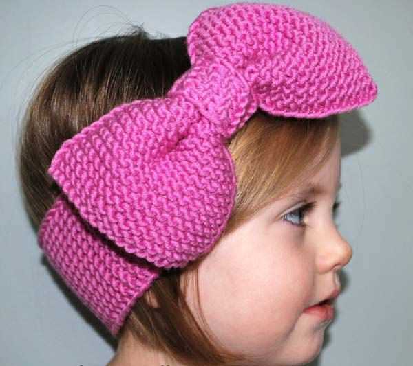 Knit headband bow pattern