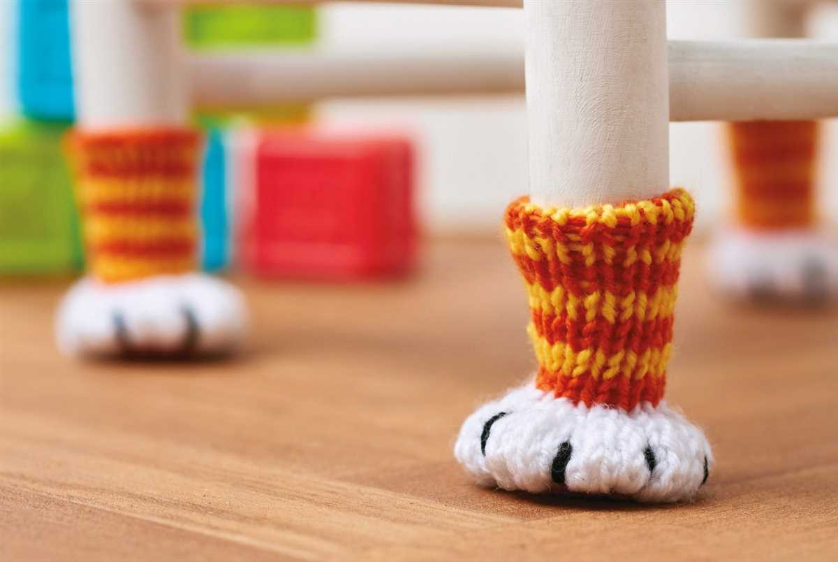 Knitted chair leg socks pattern