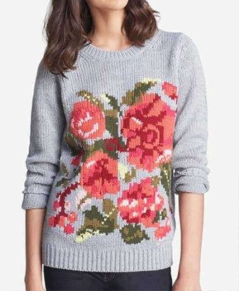 Flower sweater knitting pattern