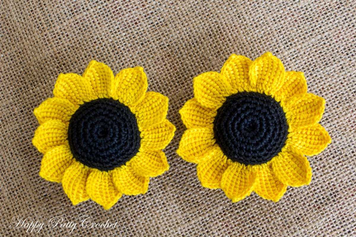 Knitting pattern sunflower
