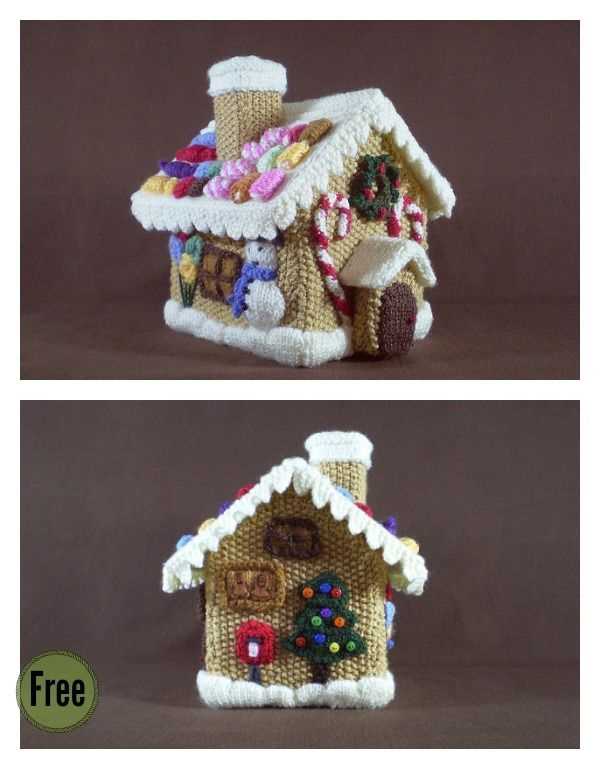 Free gingerbread house knitting pattern