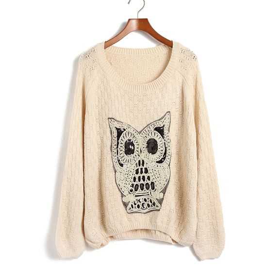 Owl knit sweater pattern