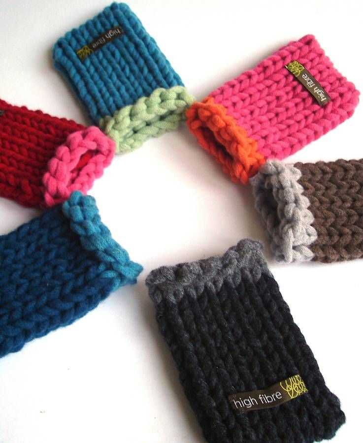 Knitted cell phone case pattern