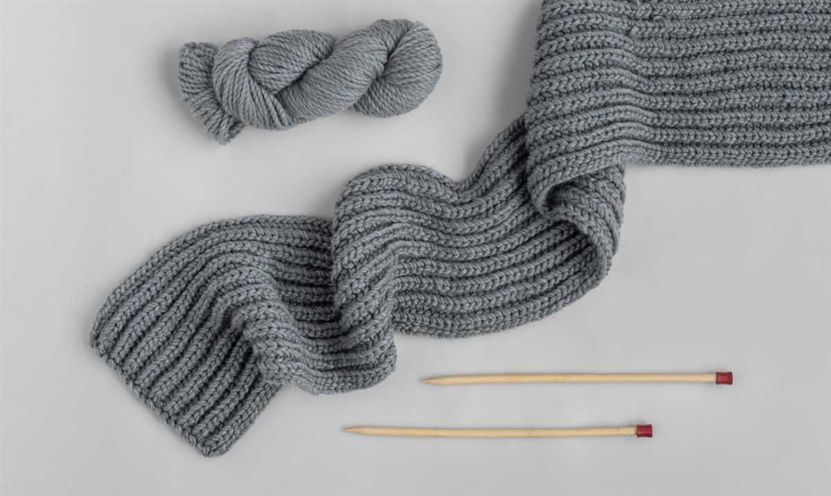 Ribbed scarf pattern knitting